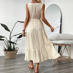 Textured Sleeveless Beach Dress