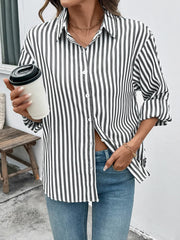 Casual Striped Long-Sleeve Shirt