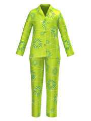 Two Piece Satin Sleep Pajama Set
