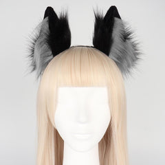 Fox Cat Ears Hair Headband Long Fur Animal Wolf Cosplay Party Headwear