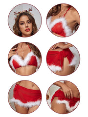 Mrs Claus Micro Bra Set