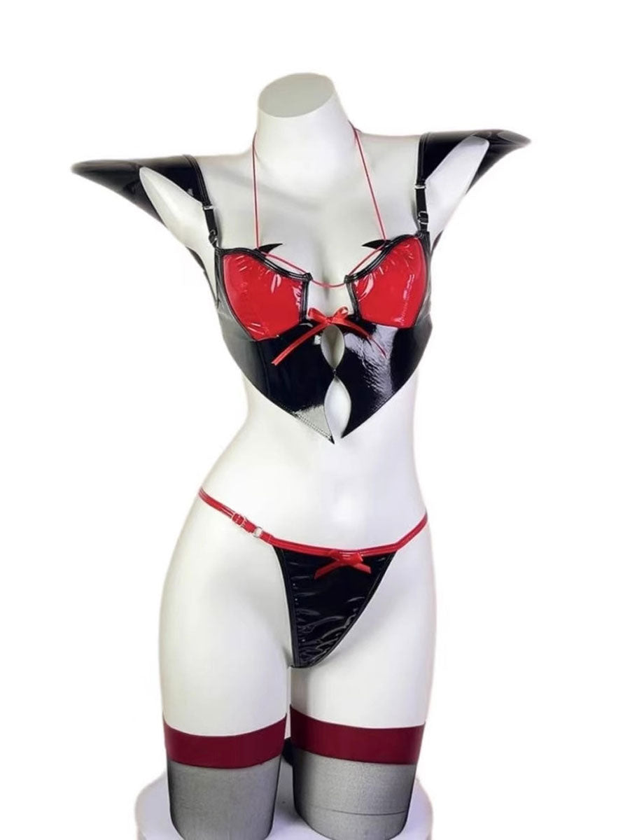 Latex Devil Lingerie Set