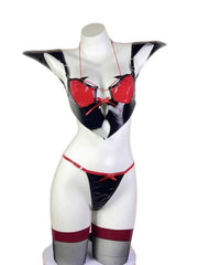 Latex Devil Lingerie Set