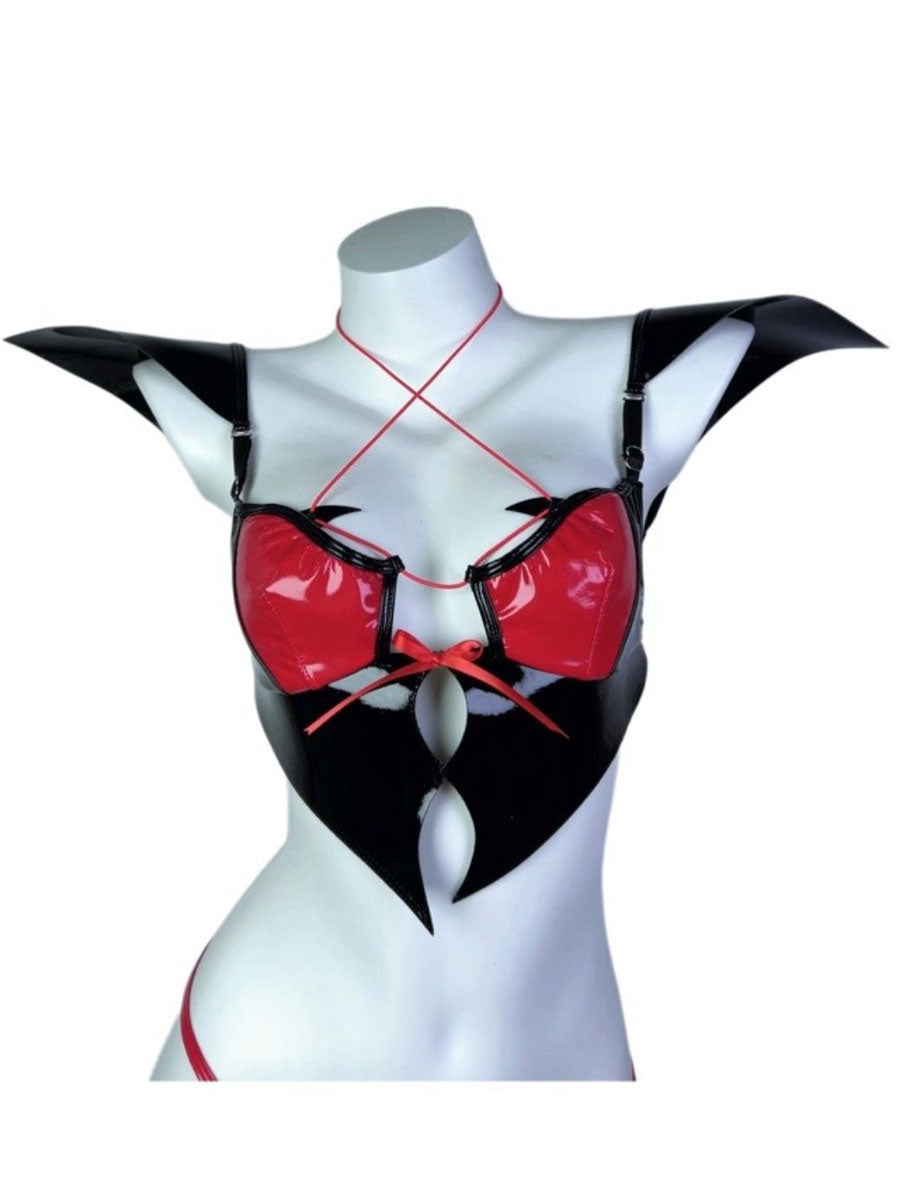 Latex Devil Lingerie Set