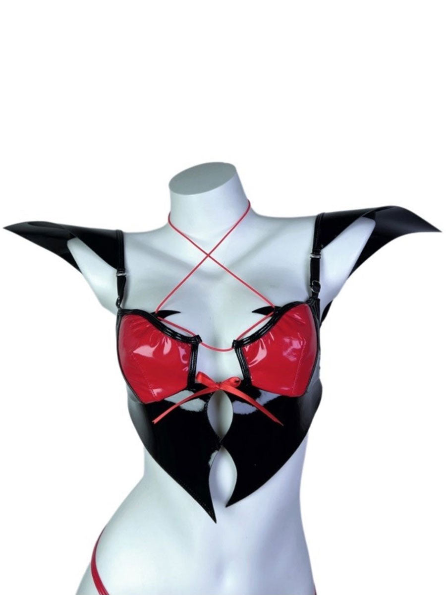 Latex Devil Lingerie Set