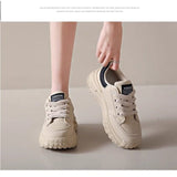 Lettering Lace-Up Platform Sneakers