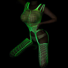 Luminous Bodystocking Fishnet Body Stockings Lingerie Crotchless Bodysuit