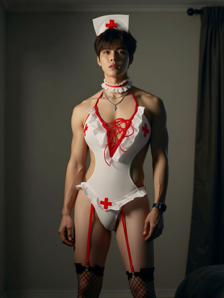 Medic Femboy Nurse Cosplay Set