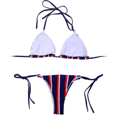 Micro 2 Piece Bikini Set Cute Stripe Cosplay Lingerie Set Anime Bikini Underwear
