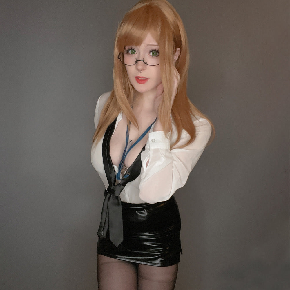 Office Therapy Emma Set Anime Emma Cosplay Costume Secretary Latex Skirt Set
