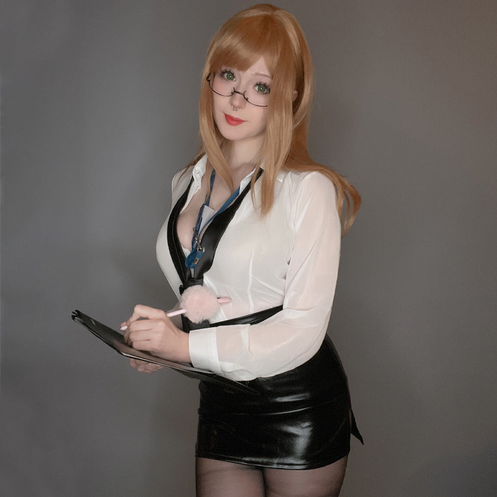 Office Therapy Emma Set Anime Emma Cosplay Costume Secretary Latex Skirt Set