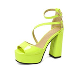 Peep Toe Platform Chunky Heel Sandals