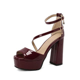 Peep Toe Platform Chunky Heel Sandals