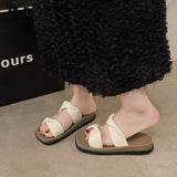 Plain Twist Slide Sandals