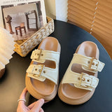 Plateau-Sandalen mit Schnalle