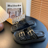 Plateau-Sandalen mit Schnalle