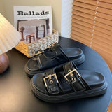 Plateau-Sandalen mit Schnalle