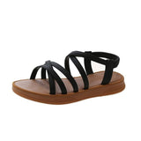 Plateau-Sandalen aus Kunstleder mit überkreuzten Riemen und Slingback