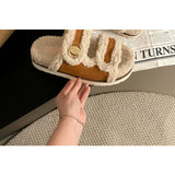 Slide-Sandalen aus Fleece mit Plateau-Einsatz