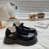 Zapatos Mary Jane lisos con plataforma