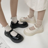Zapatos Mary Jane lisos con plataforma