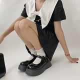 Zapatos Mary Jane lisos con plataforma