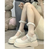 Zapatos Mary Jane lisos con plataforma