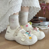 Plateau-Sneaker-Sandalen mit Stern-Applikation