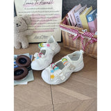 Plateau-Sneaker-Sandalen mit Stern-Applikation