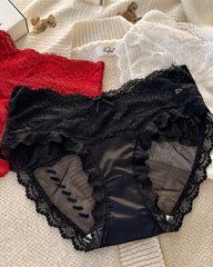Colorblock Lace Mesh Sheer Panties