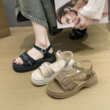 Plateau-Sandalen mit Strass