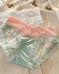 Colorblock Lace Mesh Sheer Panties