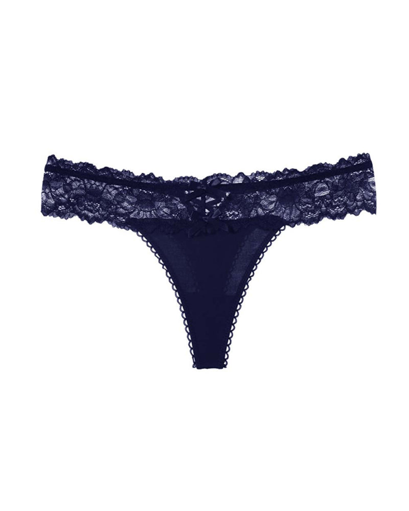 Lace Low-waist Openwork Back Criss-cross Thong