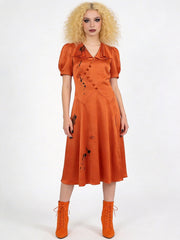 Scary Ink Splatter Print Midi Dress