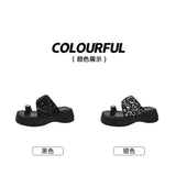 Sequin Platform Thong Slide Sandals