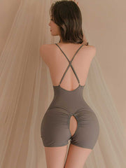 Tight Crotchless Gym Bodysuit