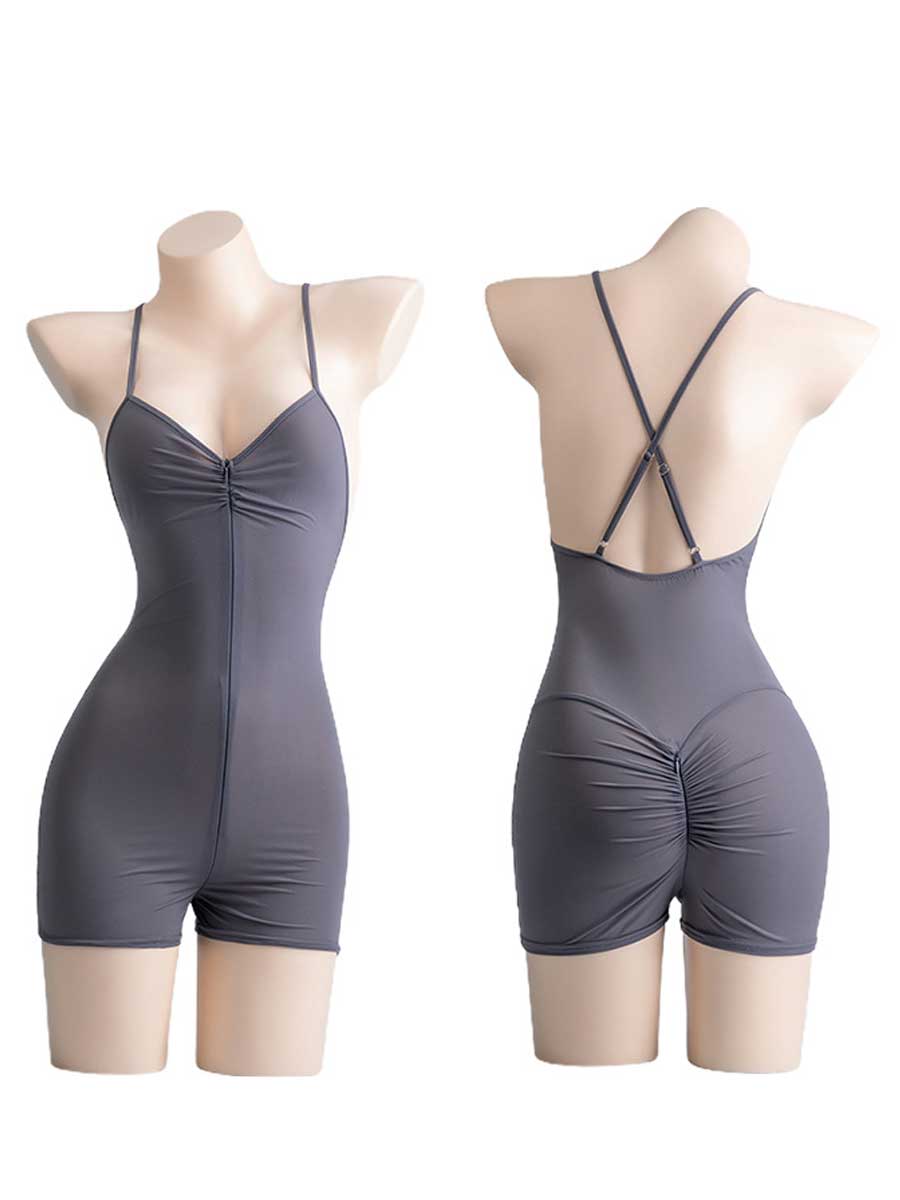 Tight Crotchless Gym Bodysuit