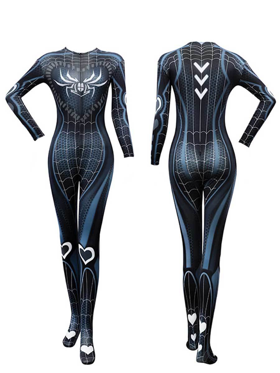 Spider Print Crotchless Catsuit