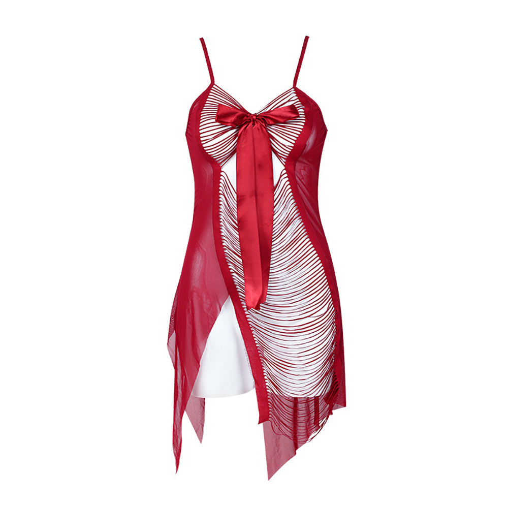 Fringed Bowknot Chemise Set