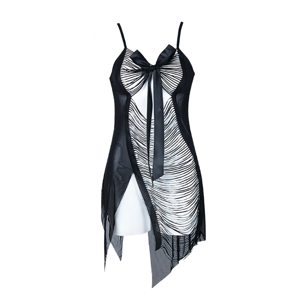 Fringed Bowknot Chemise Set