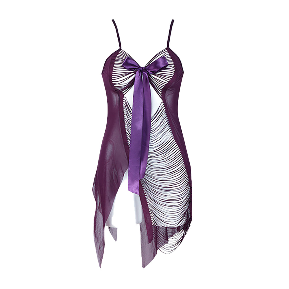 Fringed Bowknot Chemise Set