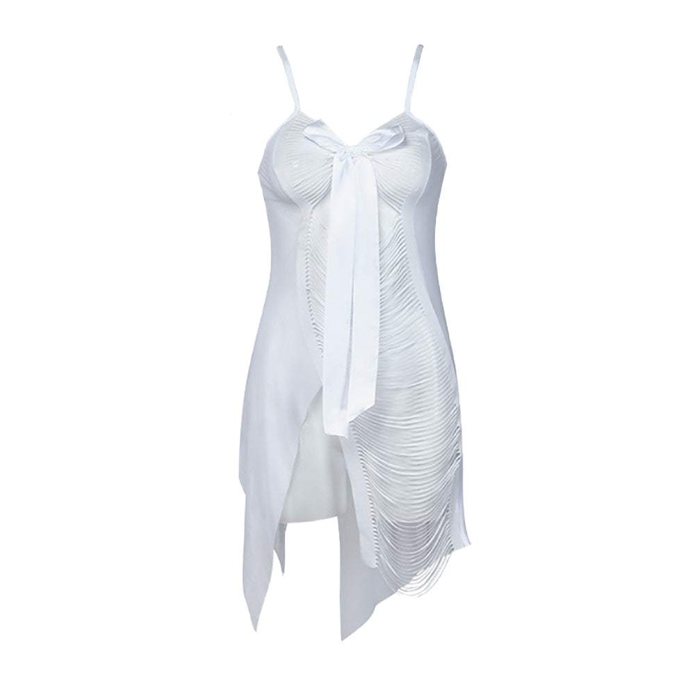 Fringed Bowknot Chemise Set