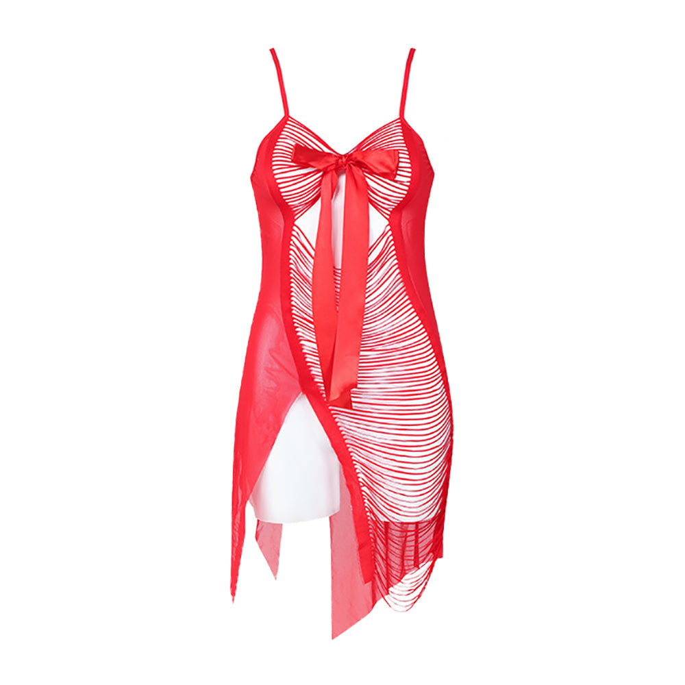 Fringed Bowknot Chemise Set