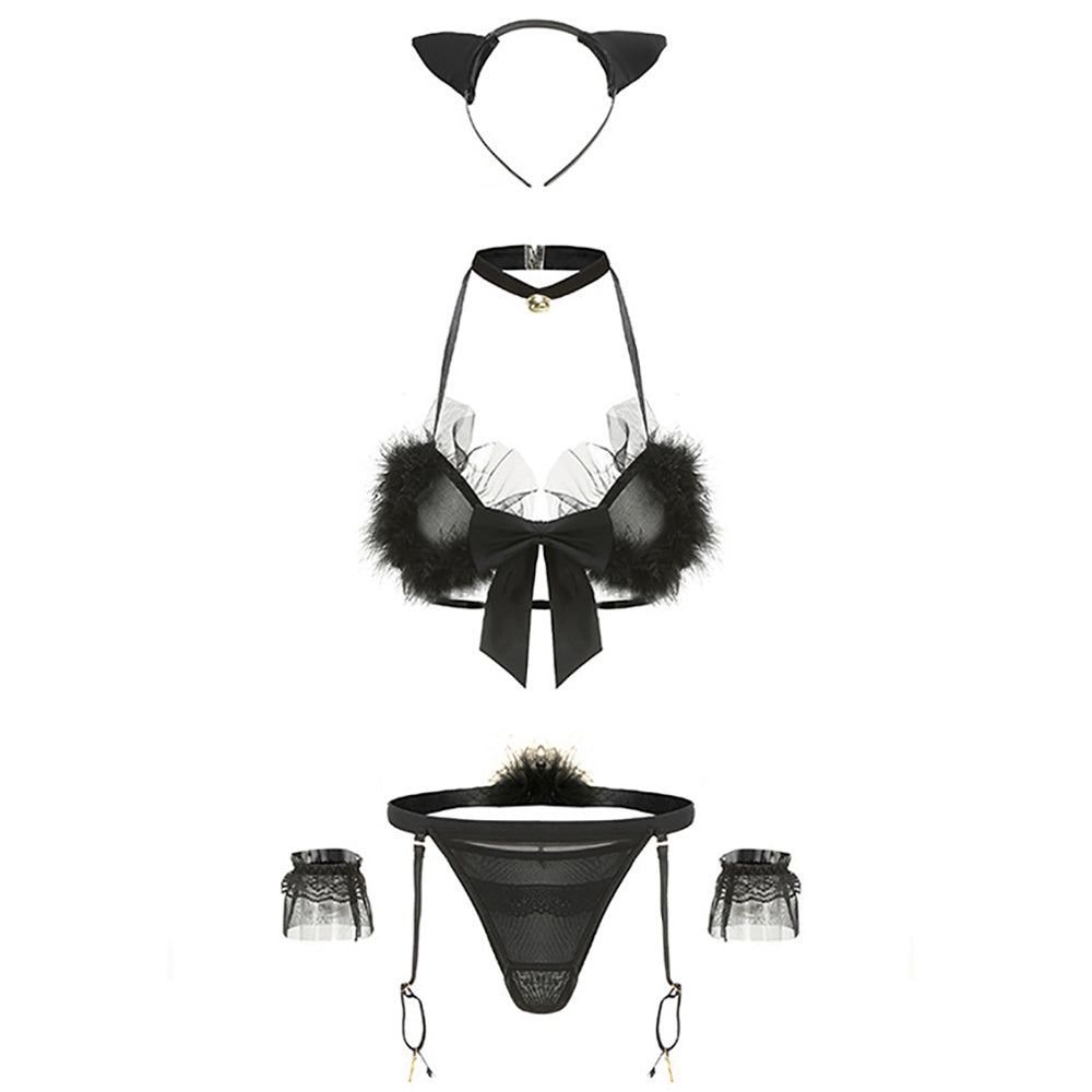 Cat Lingerie Cute Kitten Furry Cosplay Lingerie Set Roleplay Costume