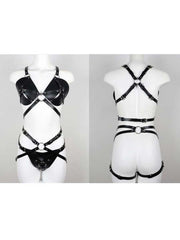PU Leather Bra and Panty Set