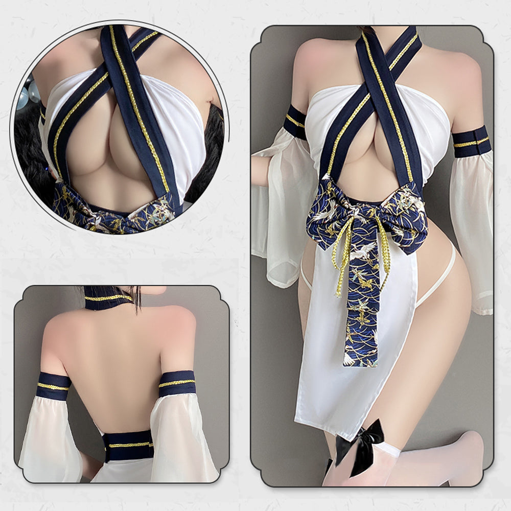 Kimono Lingerie Costume Japanese Anime Cosplay Underwear 4 Pieces Roleplay Outfits
