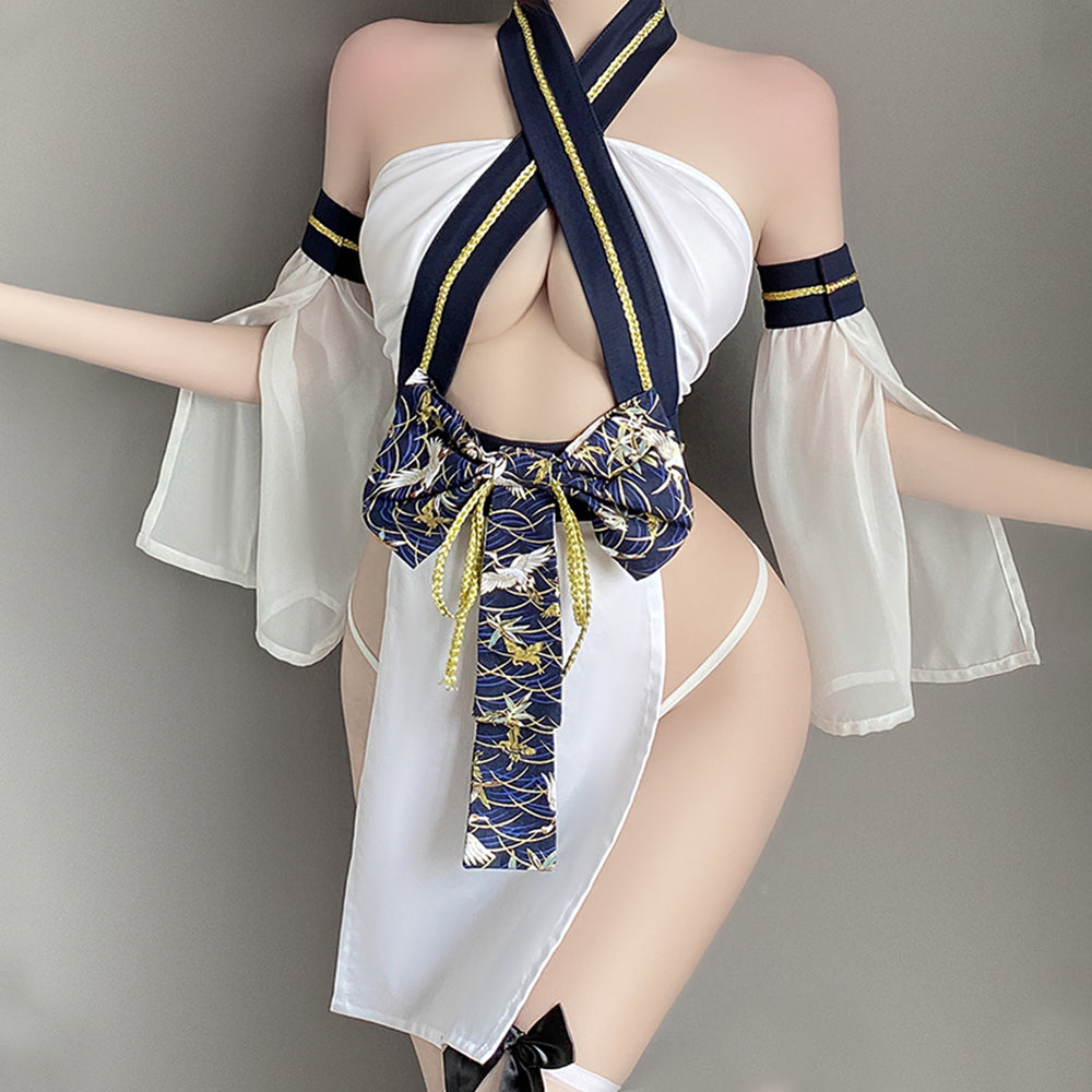 Kimono Lingerie Costume Japanese Anime Cosplay Underwear 4 Pieces Roleplay Outfits