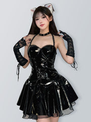 Latex Gothic Top and Skirt Set