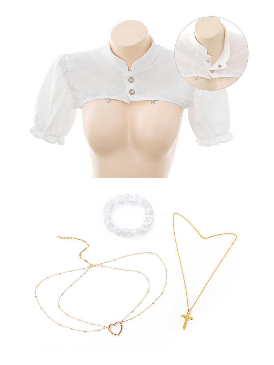 Nun Open Crotch Bodystocking Set
