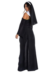 Sister Nun Cosplay Bodysuit with Open Skirt